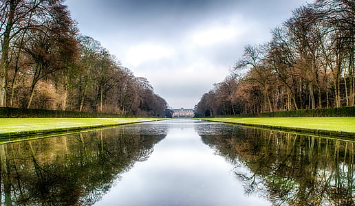 Castello, Parco, il mirroring, con mirroring, acqua, giardino, natura