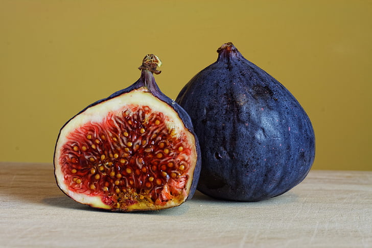 blue, sliced, fruit, figs, fruits, food, healthy