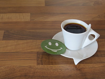 tassa de cafè, cafè, somrient, Copa