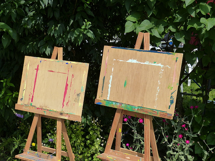 easel, paint, hobby, image, art, painting, atelier