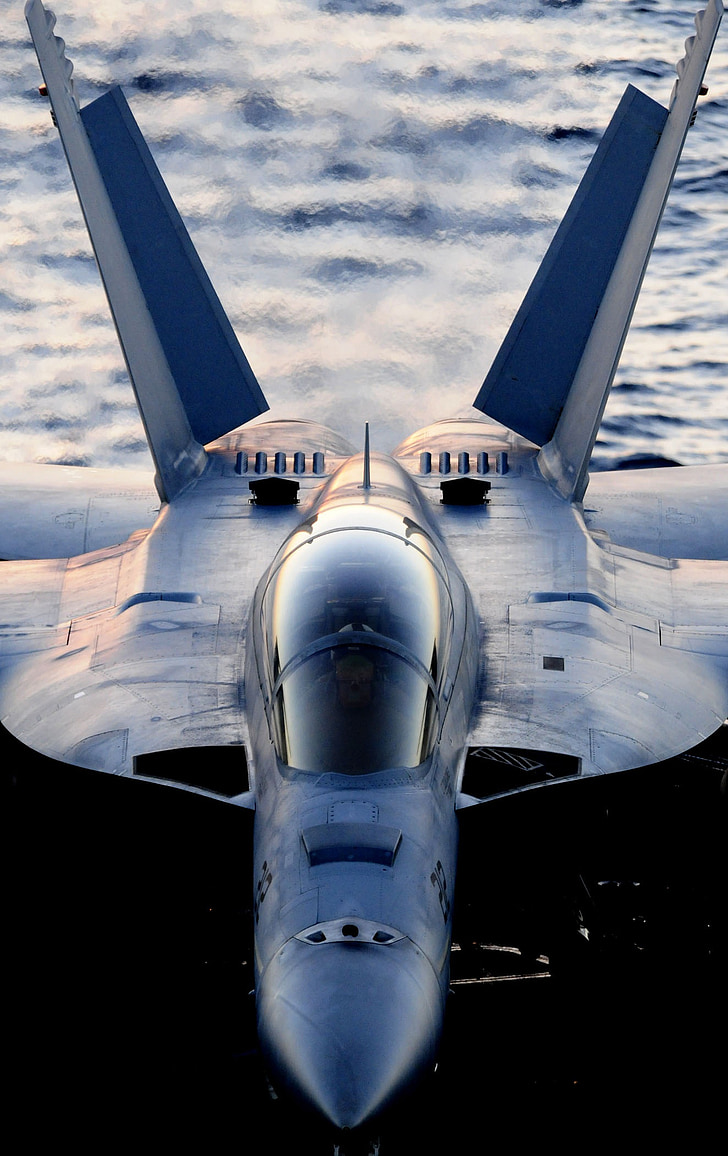 jets militaires, porte-avion, prêt de lancement, Fighter, avion, f-18, navire