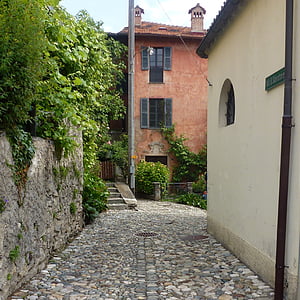 Ticino, Suíça, férias, ciona, vila, rua de pedra, beco