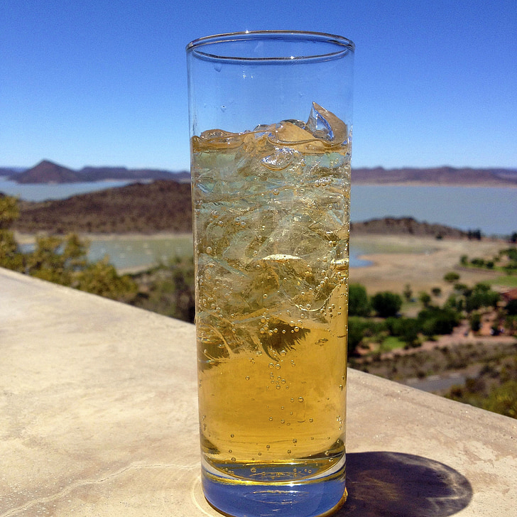 стъкло, вода, gariep Димитрова, живописна напитка, Karoo язовир, язовир, лед