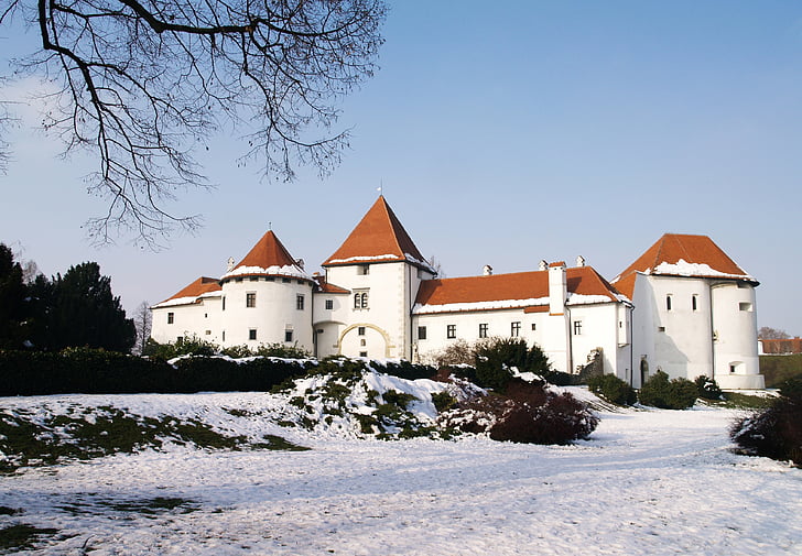 Château, blanc, architecture, bâtiment, vieux, paysage, fortification