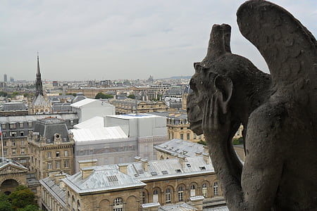 město, Panorama, Paříž, Francie, budovy, pohled, Architektura