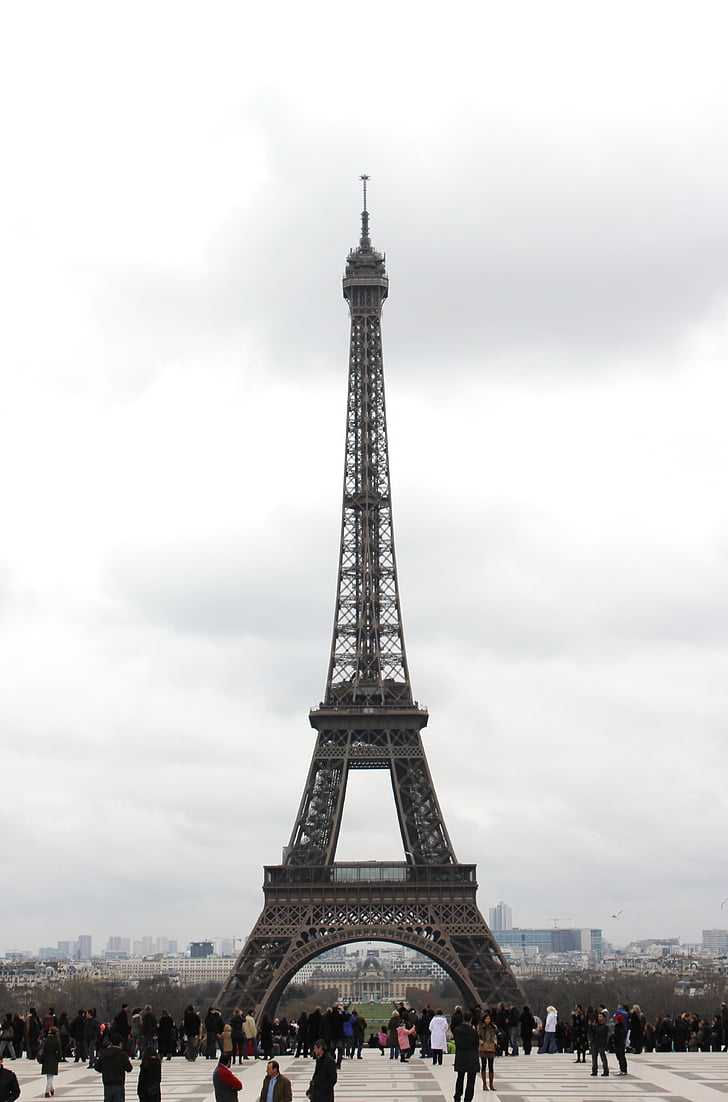 Eiffel, toren, Parijs, Frankrijk, nacht, gebouw, stad