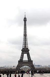 Eiffel, tornet, Paris, Frankrike, natt, byggnad, staden