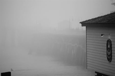 Architektur, Brücke, Dawn, Dock, 'Nabend, Nebel, Haus