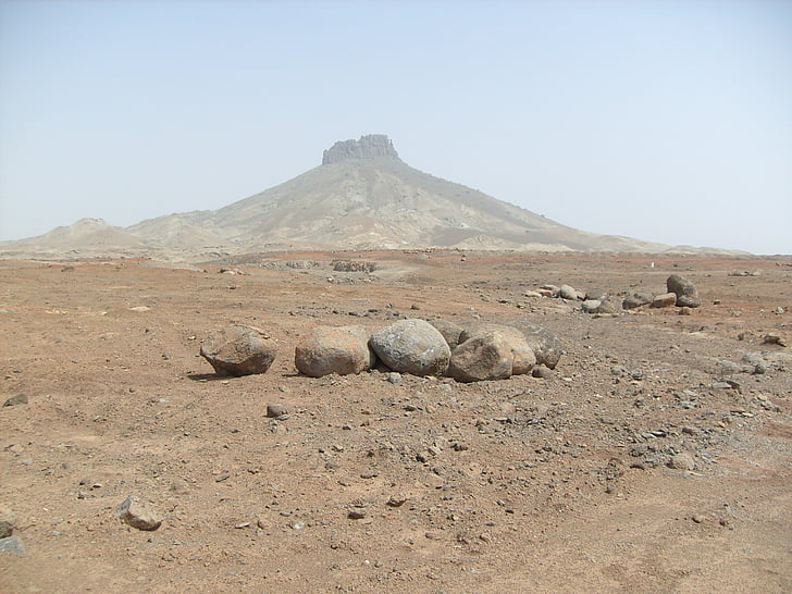 pedres, muntanya, Roca, Perspectiva de Boa, desert de, cap verd