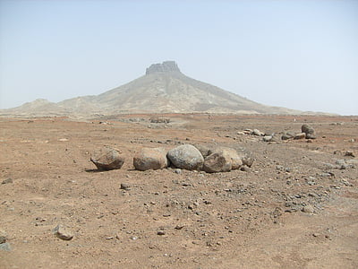 stones, mountain, rock, boa vista, desert, cape verde