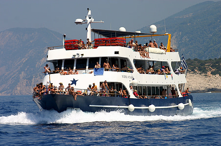 lefkas, boat, cruise, holiday