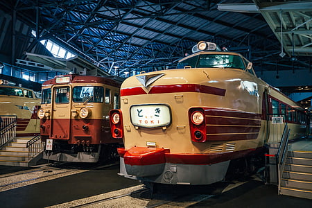 the tokyo railway museum, train, tram, transportation, public transportation, mode of transport, no people