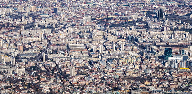 Въздушна снимка, пренаселено, градски, пейзаж, задръстванията, пълен кадър, фонове