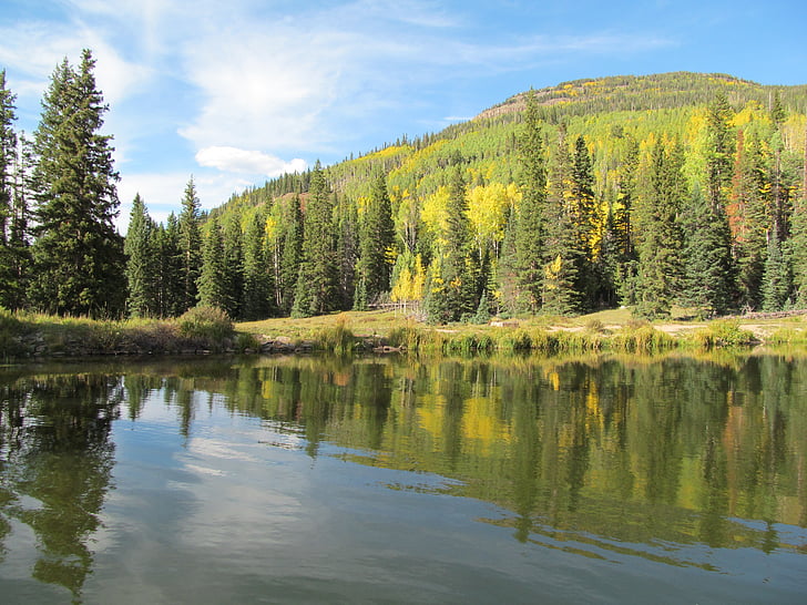 Tucker's pond, Jezioro, góry, spokojny, spokojny, refleksje, Natura