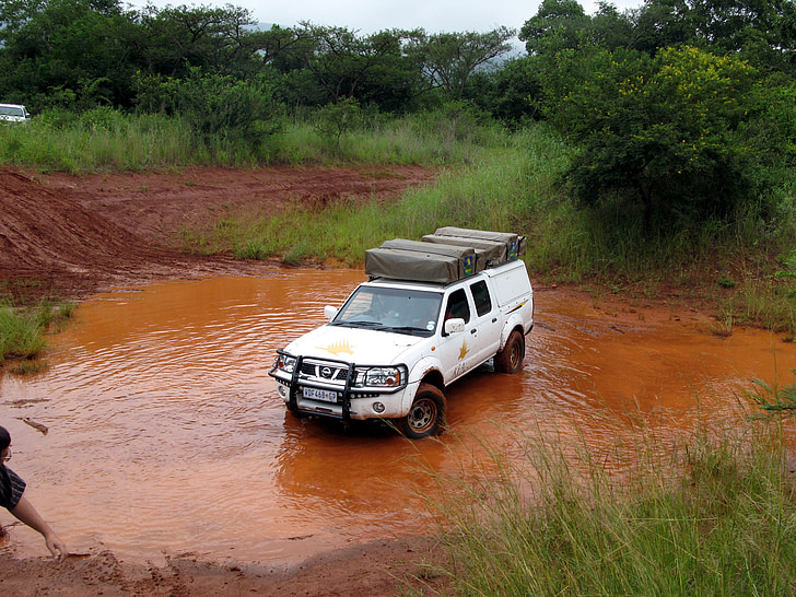 Jeep, Safari, Afrika, lera, vatten