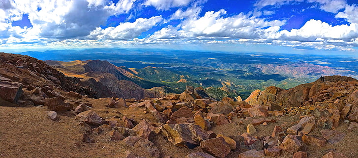 Pikes peak, montanha, céu, Colorado, pico, paisagem, natureza