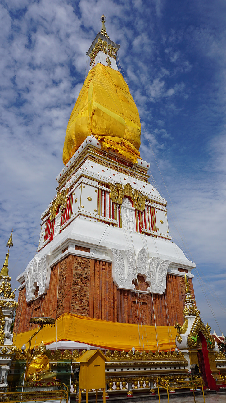 Nakhon phanom, Phra at phanom, pagode, Herrens Buddhas relikvier, Buddha, foranstaltning, høj