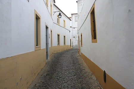 rue, Portugal, Empedrado, gens
