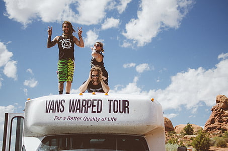rastas, banda, Tour, Warped tour, camionetas, autobuses, desierto