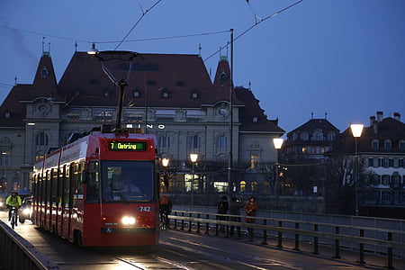 tramvaj, Bern, most, Švica