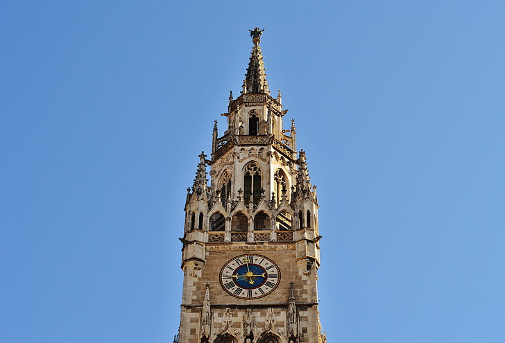městská radnice, hodinová věž, Mnichov, Marienplatz