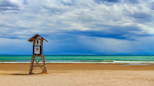 Beach, Horizon, vetelpäästja tower, Ocean, liiv, Sea, Meremaal