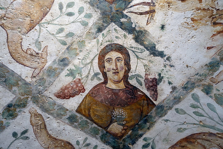 qusayr hoho, Jordania, Fresco, 700-luvulla, Desert castle, islamilainen, Art