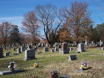 grave, cemetery, headstones, death, nature, fall, final