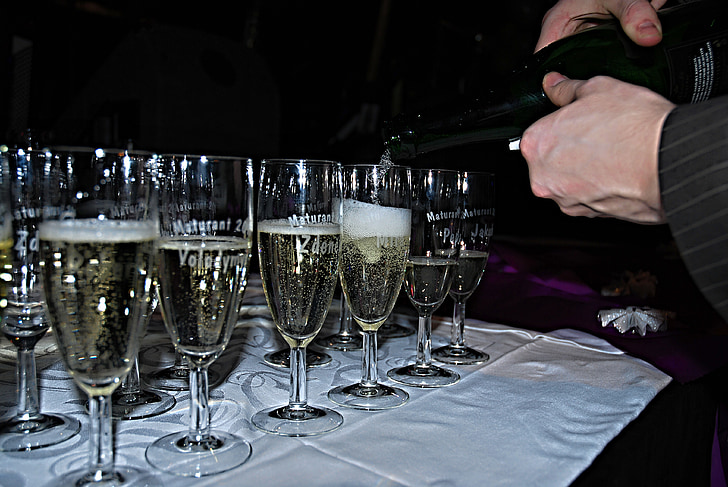 avläggande av examen, Champagne, hälla, Glasögon, Celebration, bollen, händer