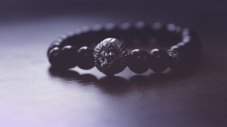 accessory, art, beads, black, black-and-white, bracelet, shadow