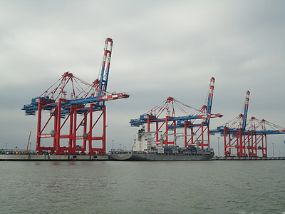 Wilhelmshaven, Nordsjön, JadeWeserPort, hamn, havet, hamnanläggningen