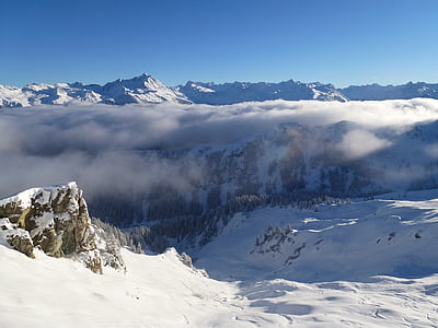 високі гори, Альпійська, гори, сніг, Гора, взимку, Природа