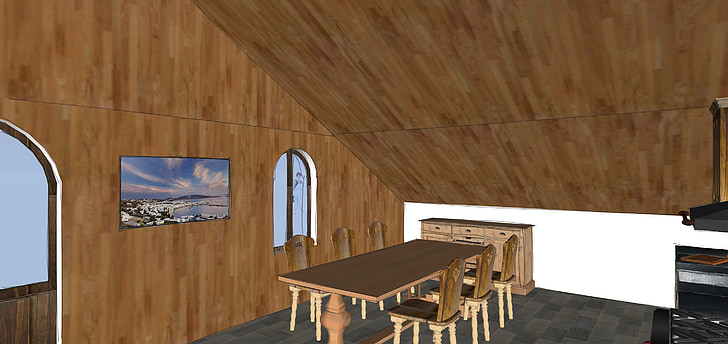 kitchen, wood, living room