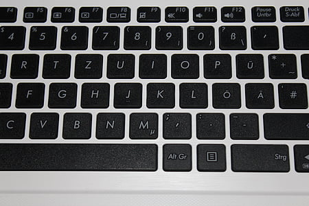 клавиатура, лаптоп, ключове, datailaufnahme, Компютърна клавиатура, бележник, бяло