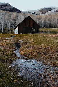Colorado, Scheune, aus Holz, Bauernhof, rustikale, Berge, Landschaft
