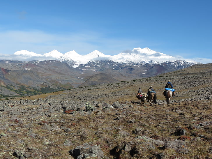 montagnes, volcan, plateau, cheval, transition, Camping, pierres