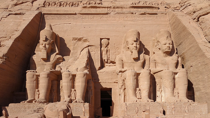 Abu simbel, temple de roca, massiva, Hathor, UNESCO, nubi, monuments