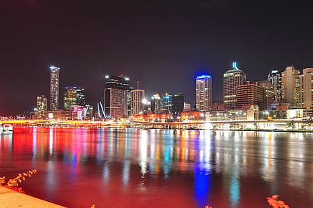 Southbank, Brisbane, Nachtansicht, Süden, Australien, Queensland