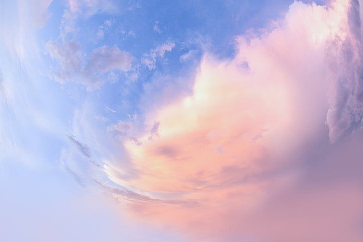 růžová, mraky, Fotografie mraků, v cloudu, Cloud - sky, obloha, Západ slunce