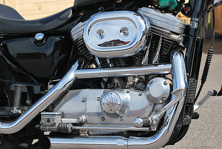 motore, motore, bicilindrico a v, Harley, Davidson, Harley-davidson, veicolo