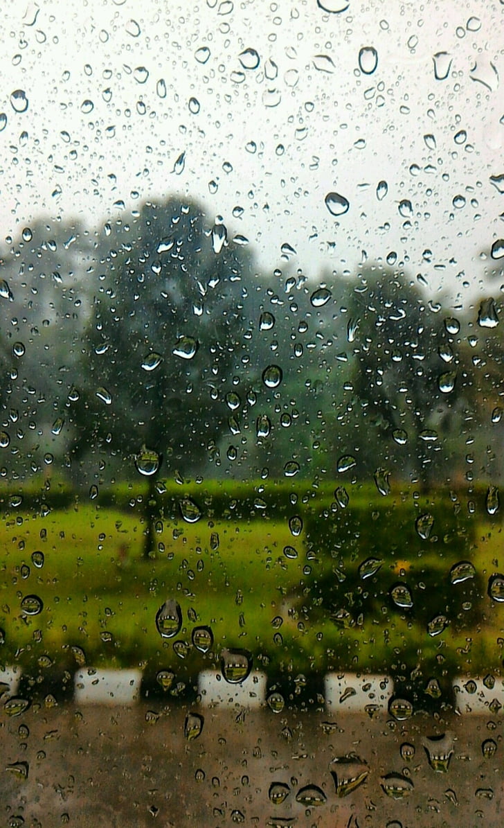 dež, steklo, okno, padec, vode, mokro, vreme
