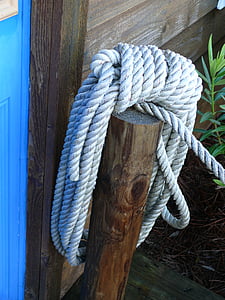 cuerda, muelle, madera, Marina, náuticos, nudo de, línea