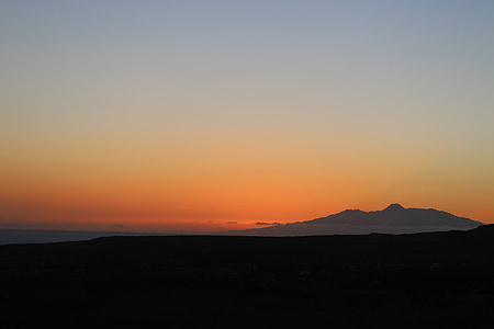 sunset sky, volcano, landscape, sky, pico do fogo, cape verde, africa