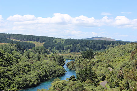 แม่น้ำ, นิวซีแลนด์, สีเขียว, ภูมิทัศน์, การท่องเที่ยว, ท่องเที่ยว
