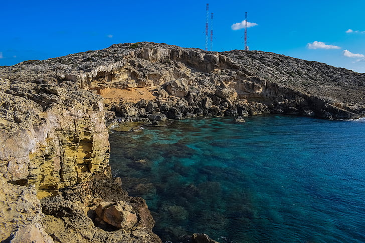 Cyprus, Cavo greko, landschap, Rock, zee, kustlijn, Cliff