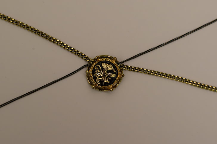 necklace, black, gold, fashion, jewel