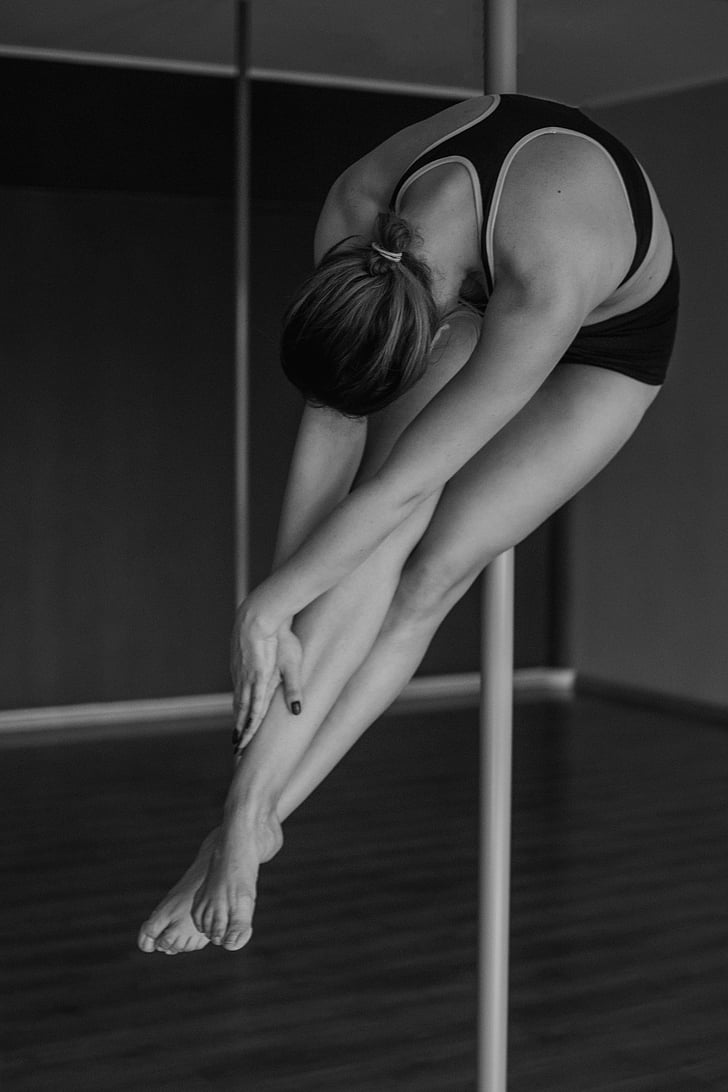 black-and-white, dance, female, girl, pole-dance