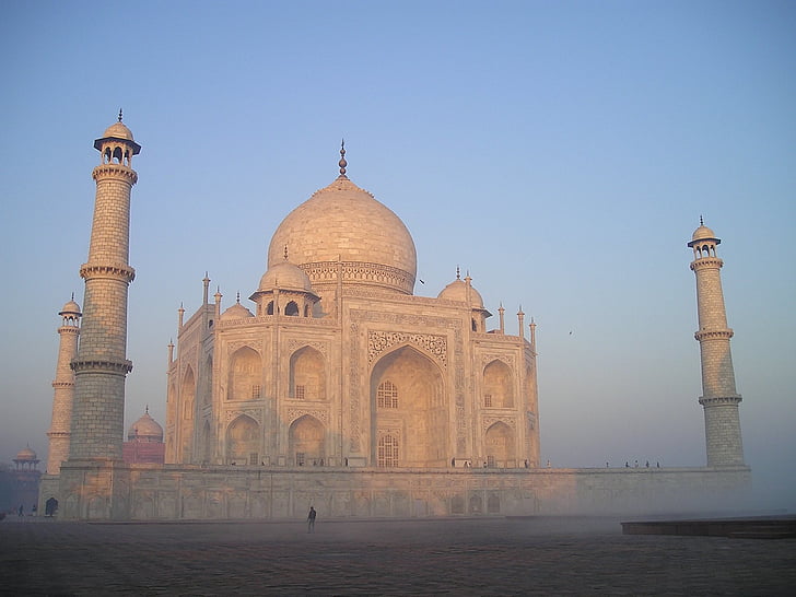 Indie, Agra, Grobowiec, Grób, Wschód słońca, Świątynia, Taj mahal