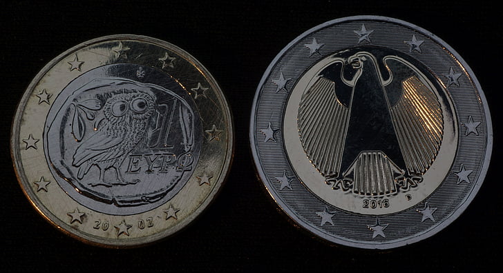 Euro, Grèce, Allemagne, pièces de monnaie, crise de l’euro