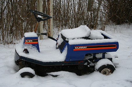 sniego, vejos, Rider traktoriukai, jojimo robotas vejapjovė, žiemą